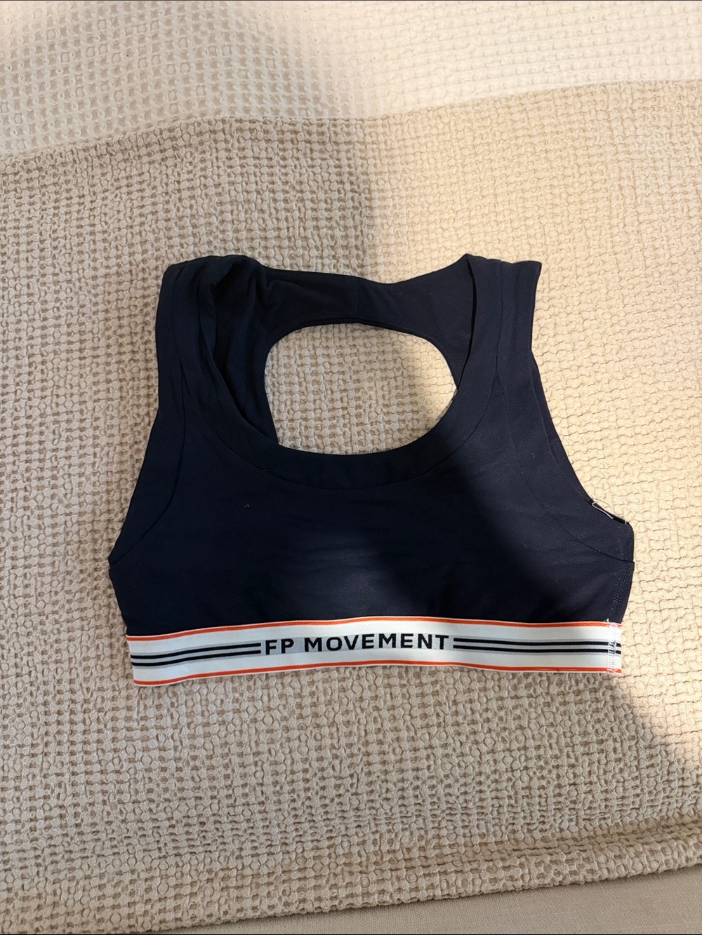 Free People black Sports Bra with FP Movement Elastic Stripe